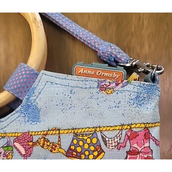 Vintage Anne Ormsby Surviving Stress Canvas Handbag Crossbody - Picture 5 of 11